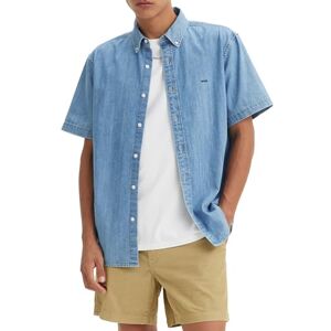 Levi's Kortärmad autentisk knapp skjorta för män, Eli Medium Blue Wash, XS Levi's Kortärmad autentisk knapp skjorta för män, Eli Medium Blue Wash, XS