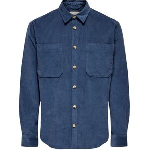 Only & Sons Onsalp RLX 2 st Washd Cord Ls Shirt Noos, Vintage Indigo, M Only & Sons Onsalp RLX 2 st Washd Cord Ls Shirt Noos, Vintage Indigo, M