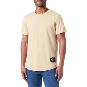 Calvin jeans herr emblem flip up ärm S/S t-shirt, Blek kaki, XS Calvin jeans herr emblem flip up ärm S/S t-shirt, Blek kaki, XS