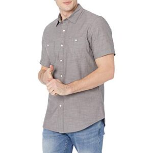Amazon Essentials Men's Kortärmad Chambray-skjorta, Mörkgrå, XXL Amazon Essentials Men's Kortärmad Chambray-skjorta, Mörkgrå, XXL