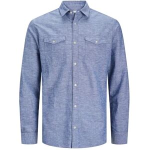 JACK & JONES Jcosheridan Linen Blend Shirt LS långärmad skjorta, blå ljusjeans, S herr, Blå ljusa jeans, S JACK & JONES Jcosheridan Linen Blend Shirt LS långärmad skjorta, blå ljusjeans, S herr, Blå ljusa jeans, S