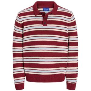 JACK & JONES Jorcambridge stickad randig polo, Tibetansk röd, M JACK & JONES Jorcambridge stickad randig polo, Tibetansk röd, M