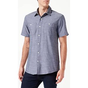 Amazon Essentials Men's Kortärmad Chambray-skjorta, Grå, S Amazon Essentials Men's Kortärmad Chambray-skjorta, Grå, S