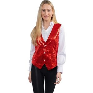 Dress Up America Helfodrad röd paljettväst för vuxna Dress Up America Helfodrad röd paljettväst för vuxna