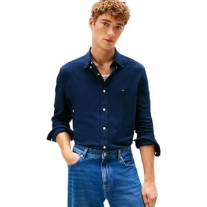 Tommy Hilfiger herr stickad Pique fjädervikt skjorta MW0MW41690 L/S skjorta, blå, S, Blå (mörk natt marinblå), S Tommy Hilfiger herr stickad Pique fjädervikt skjorta MW0MW41690 L/S skjorta, blå, S, Blå (mörk natt marinblå), S