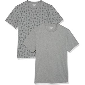 Amazon Essentials mäns Slim-Fit kortärmad rund hals t-shirt, paket med 2, grå kaktus/ljung, liten Amazon Essentials mäns Slim-Fit kortärmad rund hals t-shirt, paket med 2, grå kaktus/ljung, liten