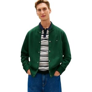 Tommy Hilfiger Essential Terry Bomberjacka MW0MW42470, grön, XL Tommy Hilfiger Essential Terry Bomberjacka MW0MW42470, grön, XL
