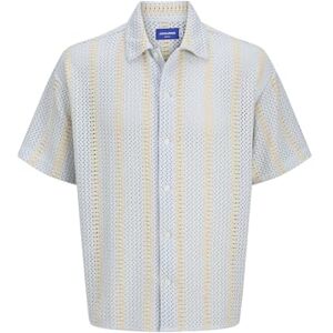 JACK & JONES Jorbellagio Crochet Shirt Ss, Skyway, M JACK & JONES Jorbellagio Crochet Shirt Ss, Skyway, M