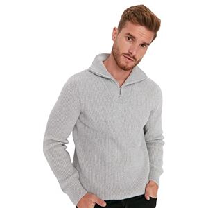 Trendyol Enfärgad tröja med hög hals för män, Grått, L Trendyol Enfärgad tröja med hög hals för män, Grått, L