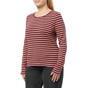 GANT Slim Striped Ribbed LS T-shirt, röd, S GANT Slim Striped Ribbed LS T-shirt, röd, S