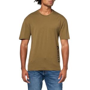 HUGO Herr vertikal logotyp bomull kortärmad t-shirt, Brittisk oliv, L HUGO Herr vertikal logotyp bomull kortärmad t-shirt, Brittisk oliv, L