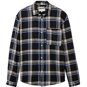 TOM TAILOR Denim herrskjorta, 32332-svart blå kontroll, M TOM TAILOR Denim herrskjorta, 32332-svart blå kontroll, M