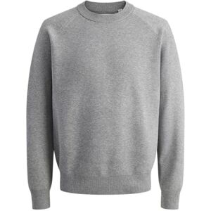 JACK & JONES Jcofusion stickad crew neck, Mörkgrå melange, S JACK & JONES Jcofusion stickad crew neck, Mörkgrå melange, S