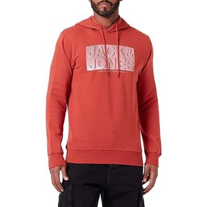 JACK & JONES Jjpeter Sweat Hood Huvtröja för män, Cinnabar, L JACK & JONES Jjpeter Sweat Hood Huvtröja för män, Cinnabar, L