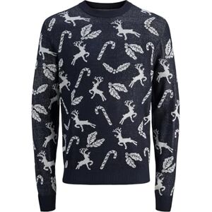 JACK & JONES Jjxmas Andrew stickad crew neck, Sky Captain, XXL JACK & JONES Jjxmas Andrew stickad crew neck, Sky Captain, XXL