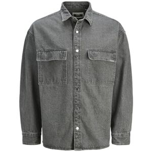 JACK & JONES Jcochrome tvättad overshirt Ls, Grå denim, XS JACK & JONES Jcochrome tvättad overshirt Ls, Grå denim, XS