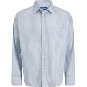 JACK & JONES Jormeadows Poplin Stripe Shirt Ls, Skyway, L JACK & JONES Jormeadows Poplin Stripe Shirt Ls, Skyway, L