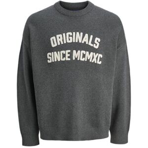 JACK & JONES Jormeadows stickad crew neck, Mörkgrå melange, S JACK & JONES Jormeadows stickad crew neck, Mörkgrå melange, S