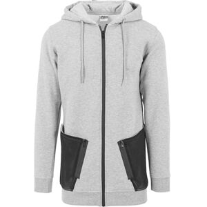 Urban Classics herr lång persika tech dragkedja huvtröja sport, Flerfärgad (Gry/Blk 119), S Urban Classics herr lång persika tech dragkedja huvtröja sport, Flerfärgad (Gry/Blk 119), S