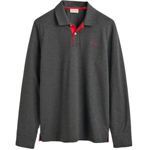 GANT Herr REG Contrast Pique LS Rugger pikéskjorta, Antracit Melange, standard, Antracit Melange, L GANT Herr REG Contrast Pique LS Rugger pikéskjorta, Antracit Melange, standard, Antracit Melange, L