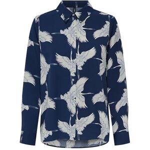 ONLY Onlnova Life Vis L/S New Grace Shirt, Blåa djup, XL ONLY Onlnova Life Vis L/S New Grace Shirt, Blåa djup, XL