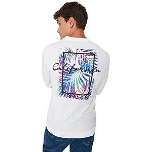 Trendyol Herr rund hals med slogan vanlig sweatshirt, vit, L, Vitt Trendyol Herr rund hals med slogan vanlig sweatshirt, vit, L, Vitt