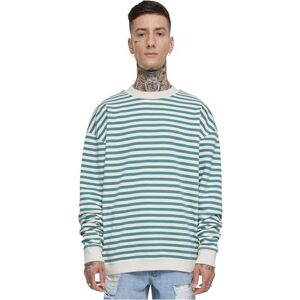 Urban Classics herr randig crewneck sweatshirt, Whitesand/Paleleaf, XL Urban Classics herr randig crewneck sweatshirt, Whitesand/Paleleaf, XL