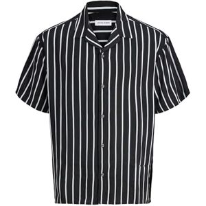JACK & JONES Jjejeff Resort randig skjorta S/S Sn, svart, XL JACK & JONES Jjejeff Resort randig skjorta S/S Sn, svart, XL