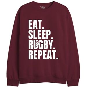 REPUBLIC OF CALIFORNIA Ät, Sleep, Rugby, Repeat" UXREPCZSW042 Sweatshirt för herr, vinröd, storlek L, Vinröd, L REPUBLIC OF CALIFORNIA Ät, Sleep, Rugby, Repeat" UXREPCZSW042 Sweatshirt för herr, vinröd, storlek L, Vinröd, L