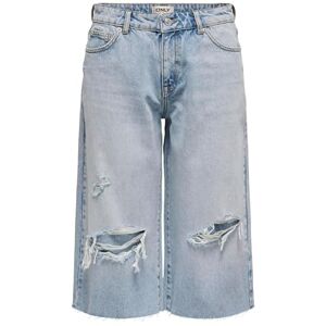 ONLY Onlcobain Reg Dest W Long DNM-shorts Dot, Ljusblå denim, S ONLY Onlcobain Reg Dest W Long DNM-shorts Dot, Ljusblå denim, S