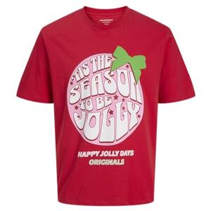 JACK & JONES Jorholiday Cartoon Tee Ss Crew Neck, Rococco röd, XL JACK & JONES Jorholiday Cartoon Tee Ss Crew Neck, Rococco röd, XL