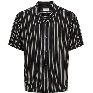 JACK & JONES JJEJEFF randig resort skjorta SS SN PLS, svart, 5XL JACK & JONES JJEJEFF randig resort skjorta SS SN PLS, svart, 5XL