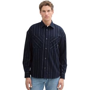 TOM TAILOR Denim herrskjorta, 36073 – marinblå vit stiftremsa, XXL TOM TAILOR Denim herrskjorta, 36073 – marinblå vit stiftremsa, XXL