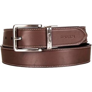Nautica vändbart läderbälte för män med logotypbälte, Svart/brun, 44 Nautica vändbart läderbälte för män med logotypbälte, Svart/brun, 44
