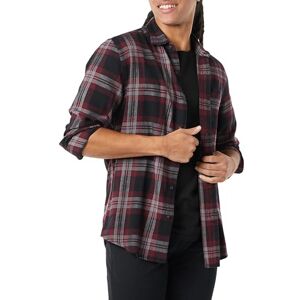 Amazon Essentials Men's Långärmad flanellskjorta (finns i Big & Tall), Svart Vinröd Grå Rutig, XL Amazon Essentials Men's Långärmad flanellskjorta (finns i Big & Tall), Svart Vinröd Grå Rutig, XL