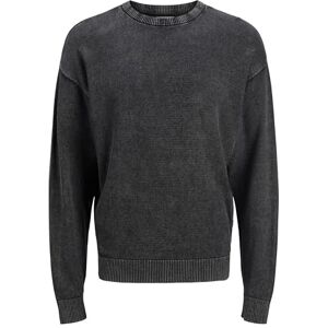 JACK & JONES Jjecharge Faded Knit Crew Neck Noos, svart, S JACK & JONES Jjecharge Faded Knit Crew Neck Noos, svart, S