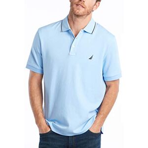 Nautica Klassisk passform kortärmad pikétröja med dubbla spetsar för män, Noon Blue, M Nautica Klassisk passform kortärmad pikétröja med dubbla spetsar för män, Noon Blue, M