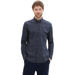 TOM TAILOR Denim herrskjorta, 35556 – marinblå vit minimal design, XL TOM TAILOR Denim herrskjorta, 35556 – marinblå vit minimal design, XL