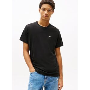 Tommy Jeans herr TJM klassisk kortärmad t-shirt rund hals, Svart, S Tommy Jeans herr TJM klassisk kortärmad t-shirt rund hals, Svart, S