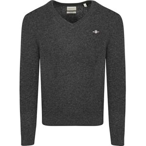GANT Extrafine lammull V-hals, dc charcoal melange, 3XL GANT Extrafine lammull V-hals, dc charcoal melange, 3XL