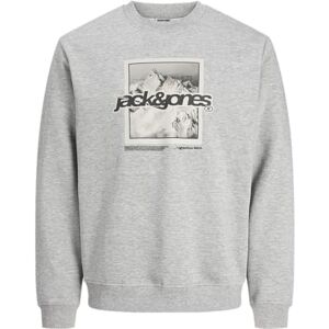 JACK & JONES Jcoflare främre tryck sweat crew neck, Ljusgrå melange, XS JACK & JONES Jcoflare främre tryck sweat crew neck, Ljusgrå melange, XS