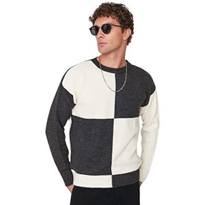 Trendyol Herr rund hals färgblock vanlig tröja sweatshirt, Ecru, L, Ecru, L Trendyol Herr rund hals färgblock vanlig tröja sweatshirt, Ecru, L, Ecru, L