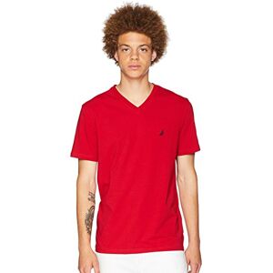 Nautica Kortärmad enfärgad T-shirt med v-ringning för män, röd, M Nautica Kortärmad enfärgad T-shirt med v-ringning för män, röd, M