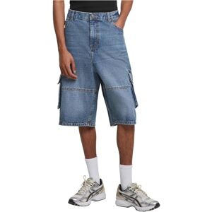 Urban Classics Herrshorts, avslappnad denim, cargoshorts, lediga jeansshorts med cargofickor för män, storlekar 28–44, Mid Deep Blue tvättad, 42 Urban Classics Herrshorts, avslappnad denim, cargoshorts, lediga jeansshorts med cargofickor för män, storlekar 28–44, Mid Deep Blue tvättad, 42