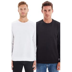 Trendyol MAN Sweatshirt kaki vanlig, Svart, L Trendyol MAN Sweatshirt kaki vanlig, Svart, L