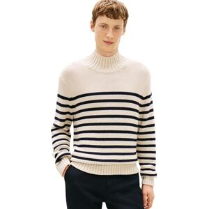Tommy Hilfiger herr breton bomull rand falsk hals MW0MW41320 pullover tröja, brun, XXL, Brun (havmjölk Htr/ökenhimmel), XXL Tommy Hilfiger herr breton bomull rand falsk hals MW0MW41320 pullover tröja, brun, XXL, Brun (havmjölk Htr/ökenhimmel), XXL