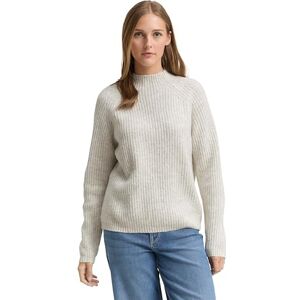 TOM TAILOR Denim 1047895 Pullover, 10396-Marble Beige Melange, S Dam, 10396 Marble Beige Melange, S TOM TAILOR Denim 1047895 Pullover, 10396-Marble Beige Melange, S Dam, 10396 Marble Beige Melange, S