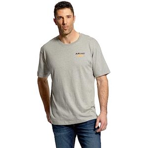 ARIAT Herr Rebar bomullstrong kortärmad logo Crew Work Utility t-shirt, Gråmelange, 3XL Lång ARIAT Herr Rebar bomullstrong kortärmad logo Crew Work Utility t-shirt, Gråmelange, 3XL Lång
