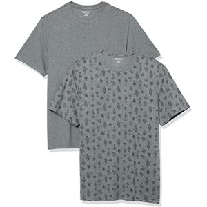 Amazon Essentials herr normal passform kortärmad rund hals t-shirt, paket med 2, kaktus/grå ljung, liten Amazon Essentials herr normal passform kortärmad rund hals t-shirt, paket med 2, kaktus/grå ljung, liten