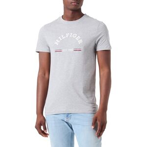 Tommy Hilfiger kortärmad t-shirt med rund hals för män, ljusgrå ljunga, XS Tommy Hilfiger kortärmad t-shirt med rund hals för män, ljusgrå ljunga, XS